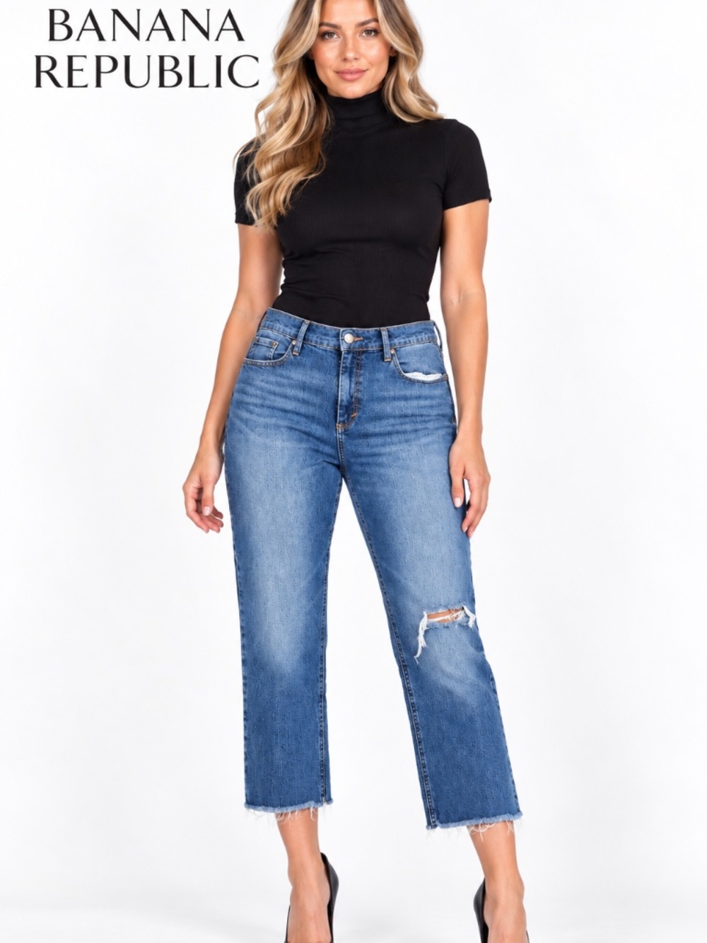 Banana Republic Cropped Medium-Dark wash Jeans